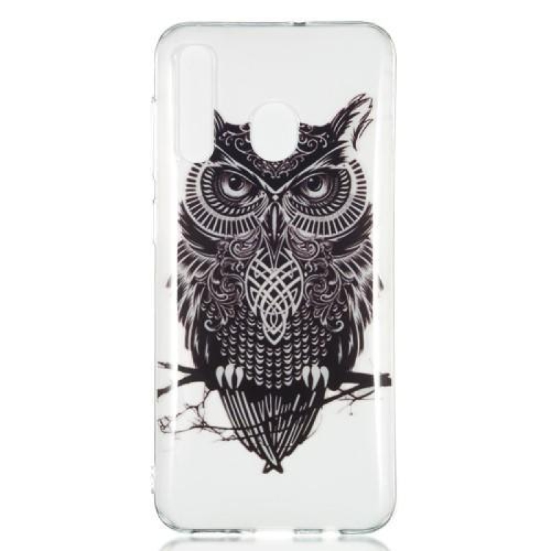 Mintás zselés tok Samsung Galaxy A50/A30/A30s/A20 - fekete bagoly