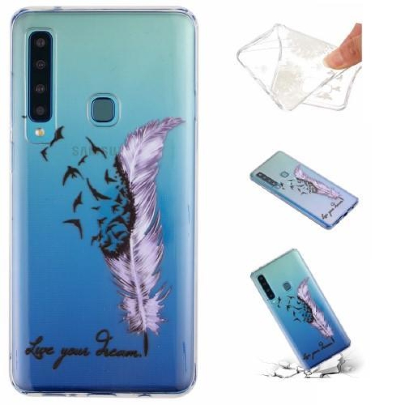 Mintás zselés tok Samsung Galaxy A9 készülékhez - lila toll