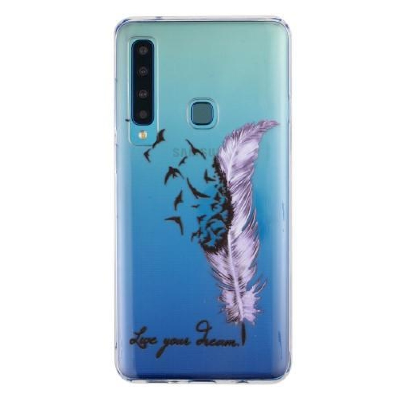 Mintás zselés tok Samsung Galaxy A9 készülékhez - lila toll