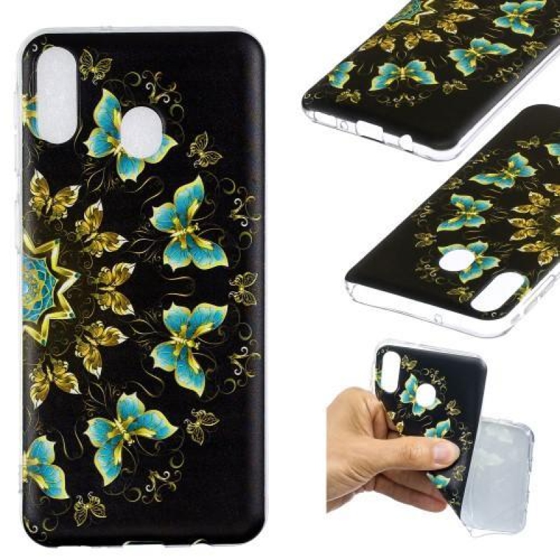 Mintás gél tok Samsung Galaxy M20 készülékhez - színes pillangók