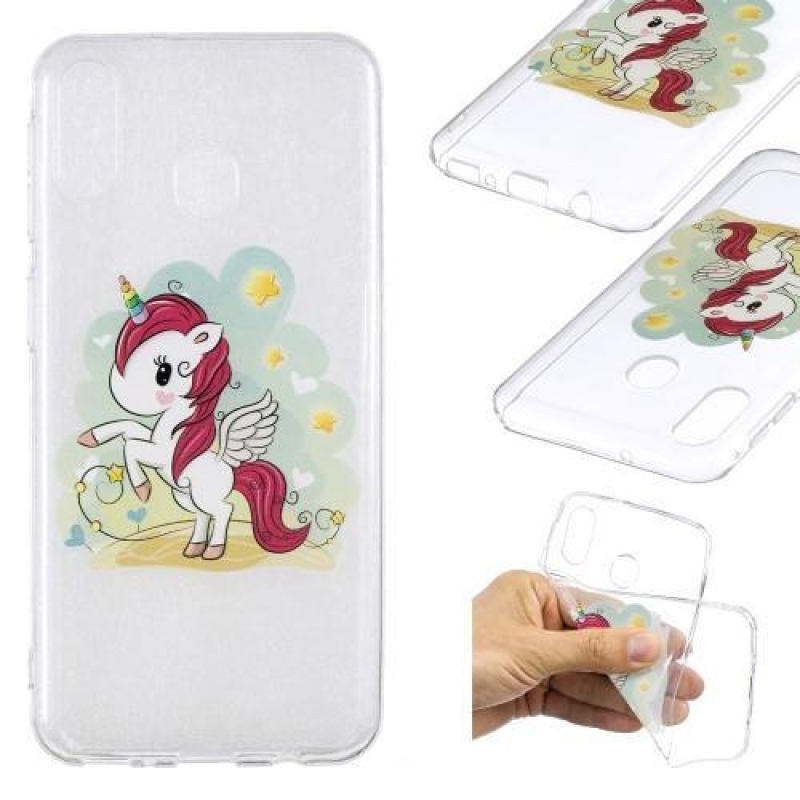 Mintás zselés tok Samsung Galaxy M20 készülékhez - egyszarvú