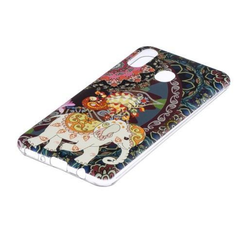 Mintás gél tok Samsung Galaxy M20 készülékhez - virágok és elefánt