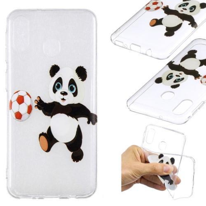 Mintás zselés tok Samsung Galaxy M20-hoz - focizó panda