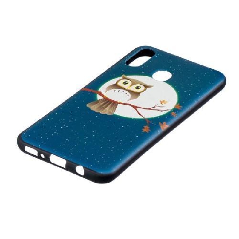 Mintás zselés tok Samsung Galaxy M20 készülékhez - bagoly egy ágon