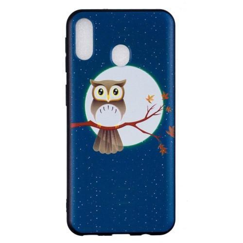 Mintás zselés tok Samsung Galaxy M20 készülékhez - bagoly egy ágon