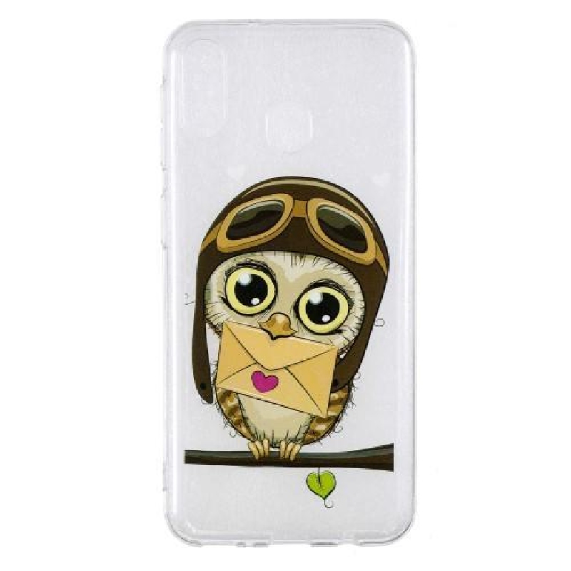 Mintás zselés tok Samsung Galaxy M20-hoz - bagoly