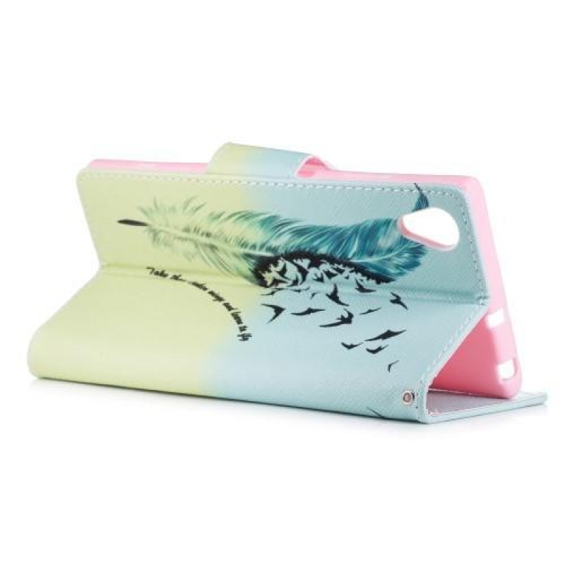 Mintás PU bőr pénztárca tok Sony Xperia XA1 Plus-hoz - toll