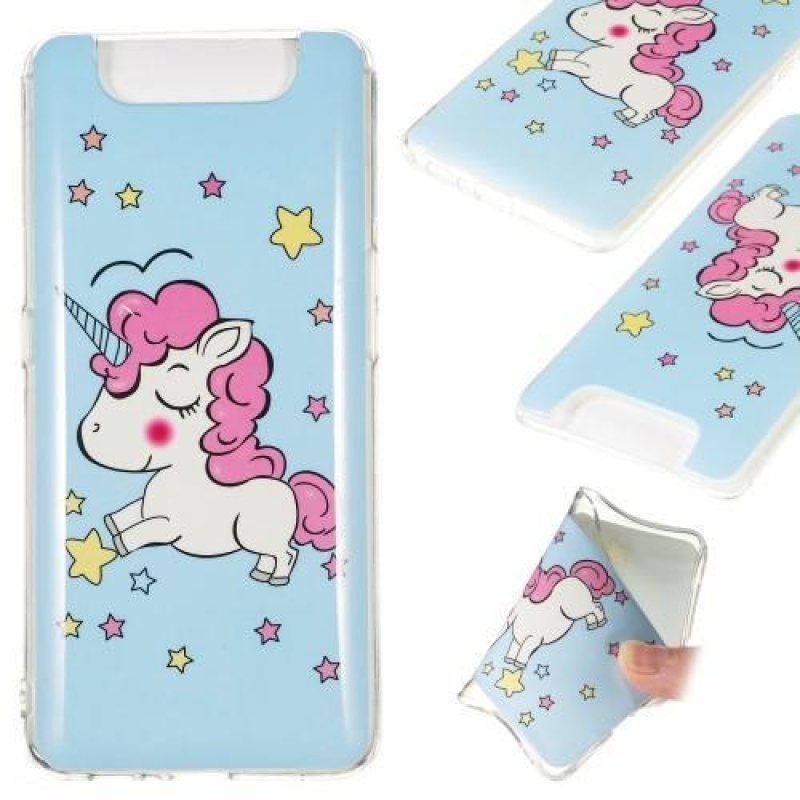 Mintás zselés tok Samsung Galaxy A80-hoz - egyszarvú