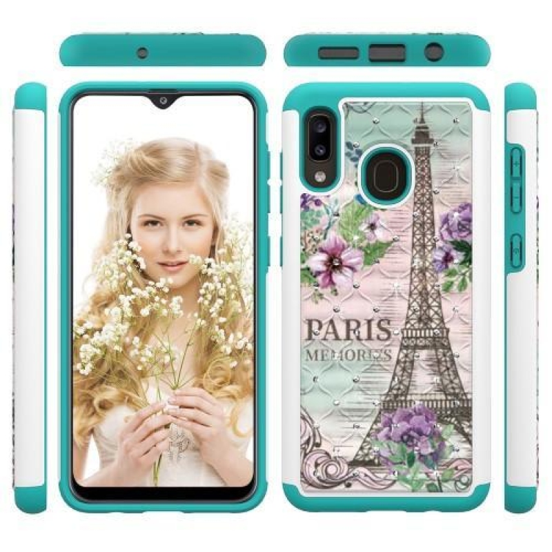 Mintás tartós borító a mobil Samsung Galaxy A20 / Galaxy A30 készülékhez - Eiffel-torony