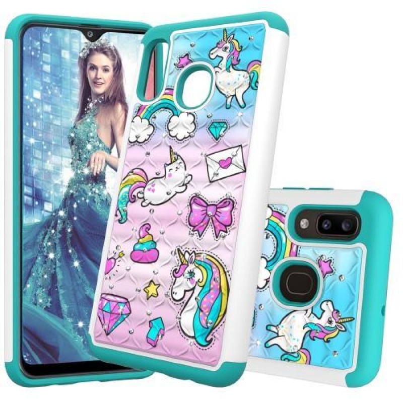 Mintás tartós borító Samsung Galaxy A20 / Galaxy A30 mobiltelefonhoz - egyszarvú