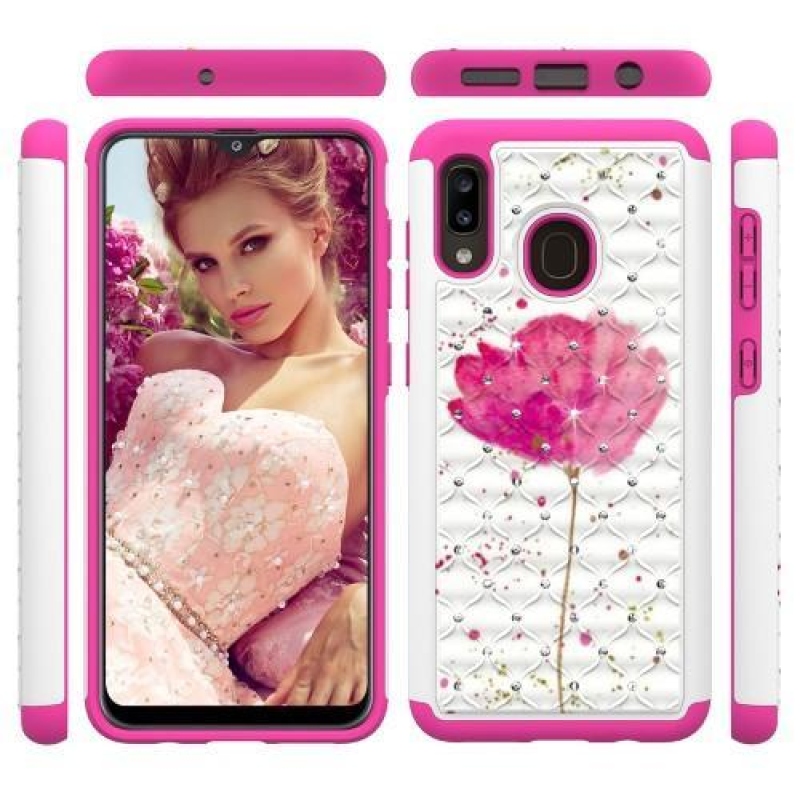 Mintás tartós tok mobil Samsung Galaxy A20 / Galaxy A30 - rózsaszínű