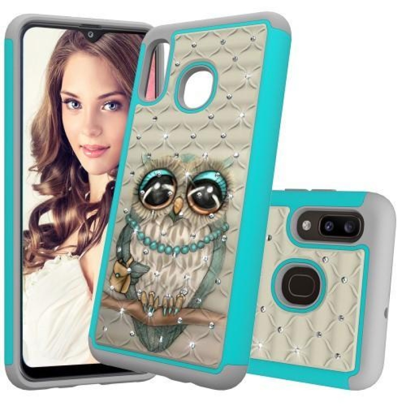 Mintás tartós borító a mobil Samsung Galaxy A20 / Galaxy A30 készülékhez - bagoly