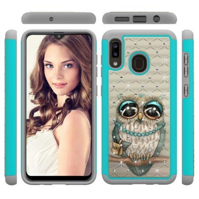 Mintás tartós borító a mobil Samsung Galaxy A20 / Galaxy A30 készülékhez - bagoly