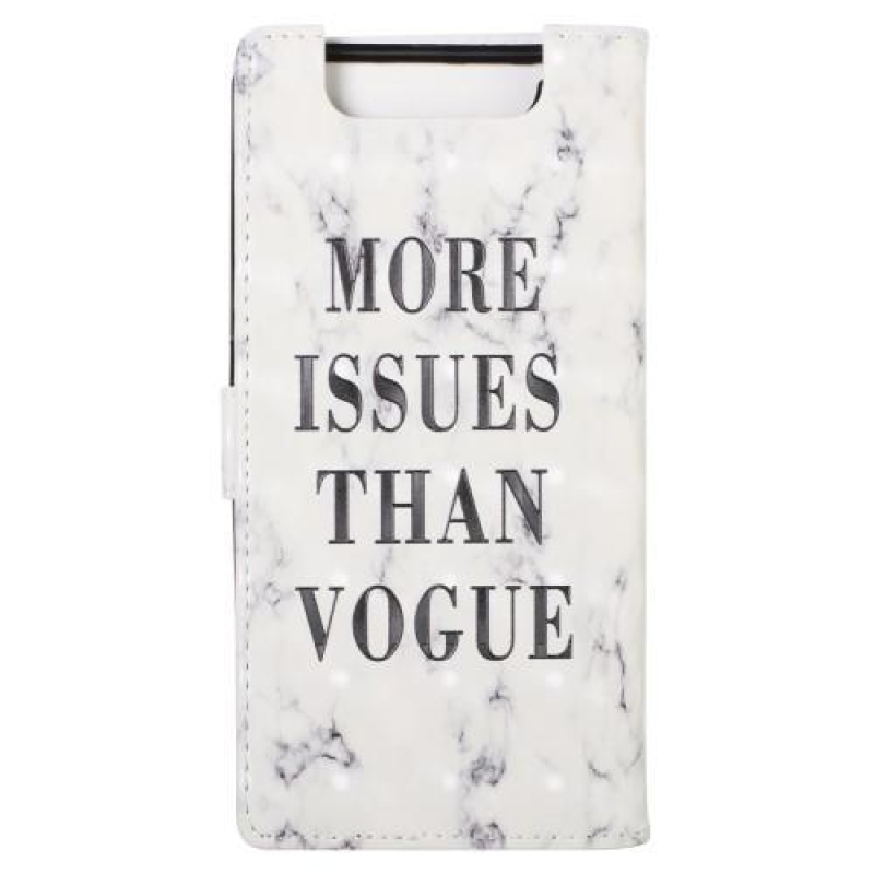 Mintás PU bőr pénztárca tok Samsung Galaxy A80-hoz - további probléma