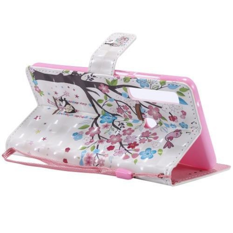 Mintás PU bőr pénztárca tok Samsung Galaxy A9 - virágzó fa