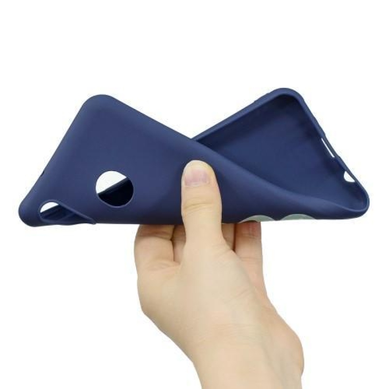 Mintás matt zselés tok Samsung Galaxy M20-hoz - kék / panda