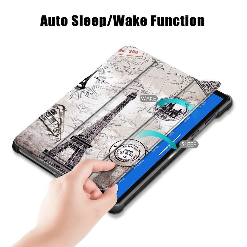 Patty intelligens pozicionáló táblagép tok Lenovo Tab M10 FHD Plus - Eiffel-torony