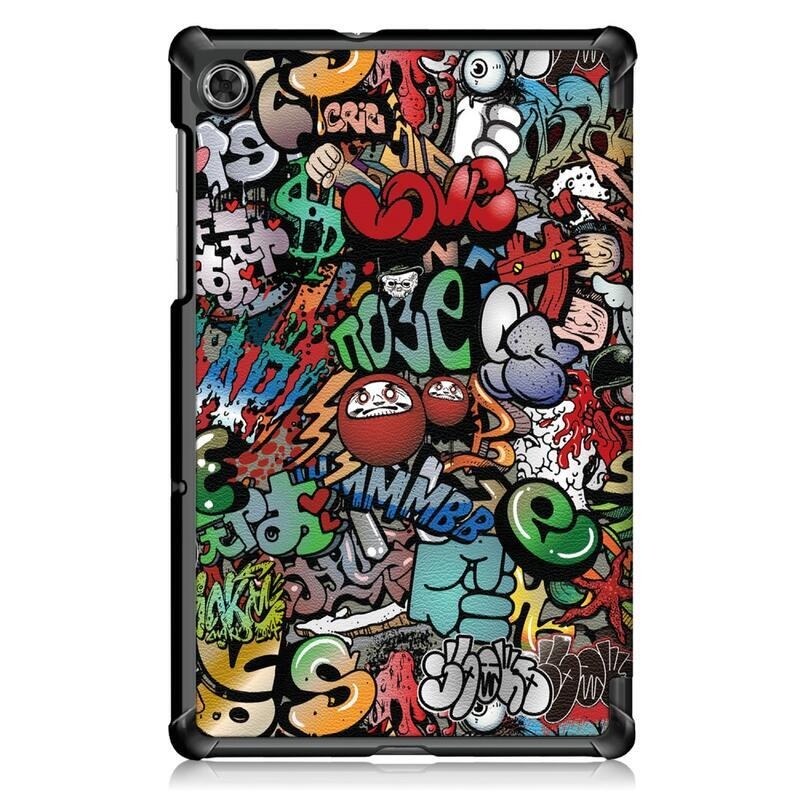Patty okos pozicionáló tok Lenovo Tab M10 FHD Plus táblagéphez - graffiti