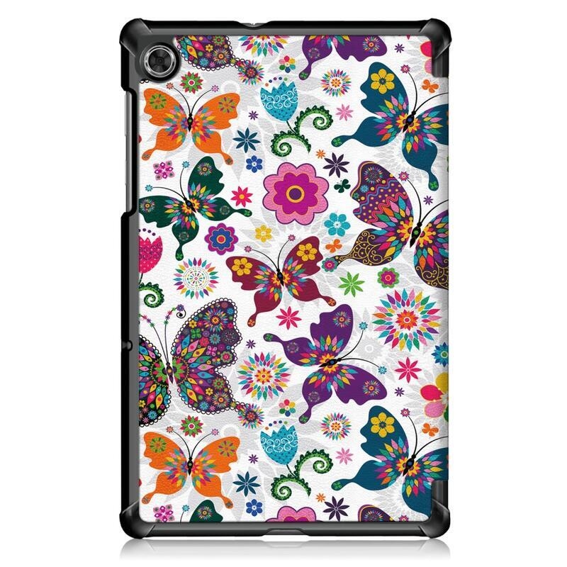 Patty intelligens pozicionáló táblagép tok Lenovo Tab M10 FHD Plus - pillangók és virágok