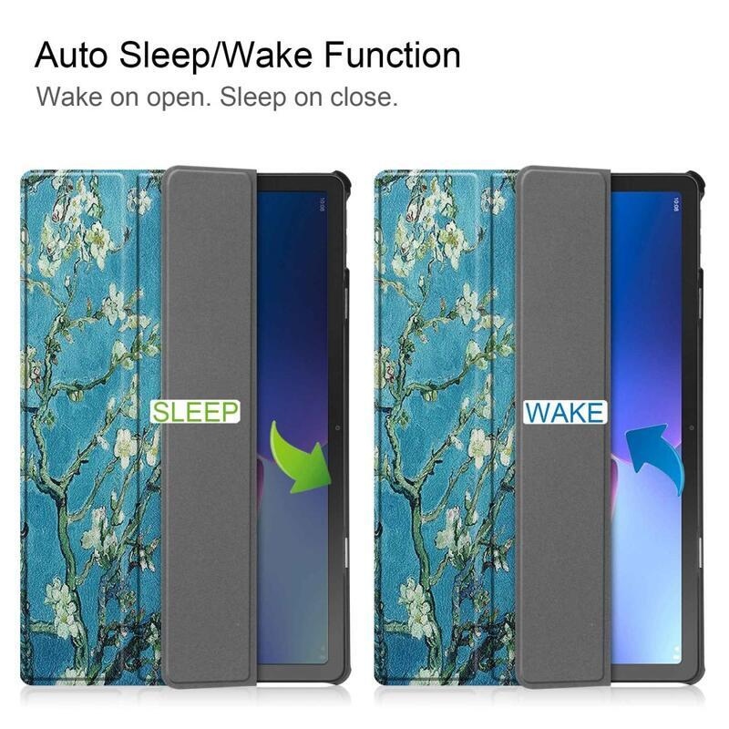 Patty okos pozicionáló táblagép tok Lenovo Tab M10 Plus (3rd Gen) - fehér virágok