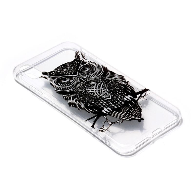 Patty zselés tok iPhone XS / X készülékhez - fekete bagoly