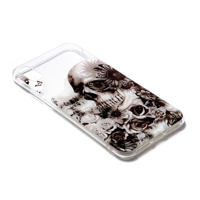 Patty zselés tok iPhone XS / X készülékhez - szürke koponya