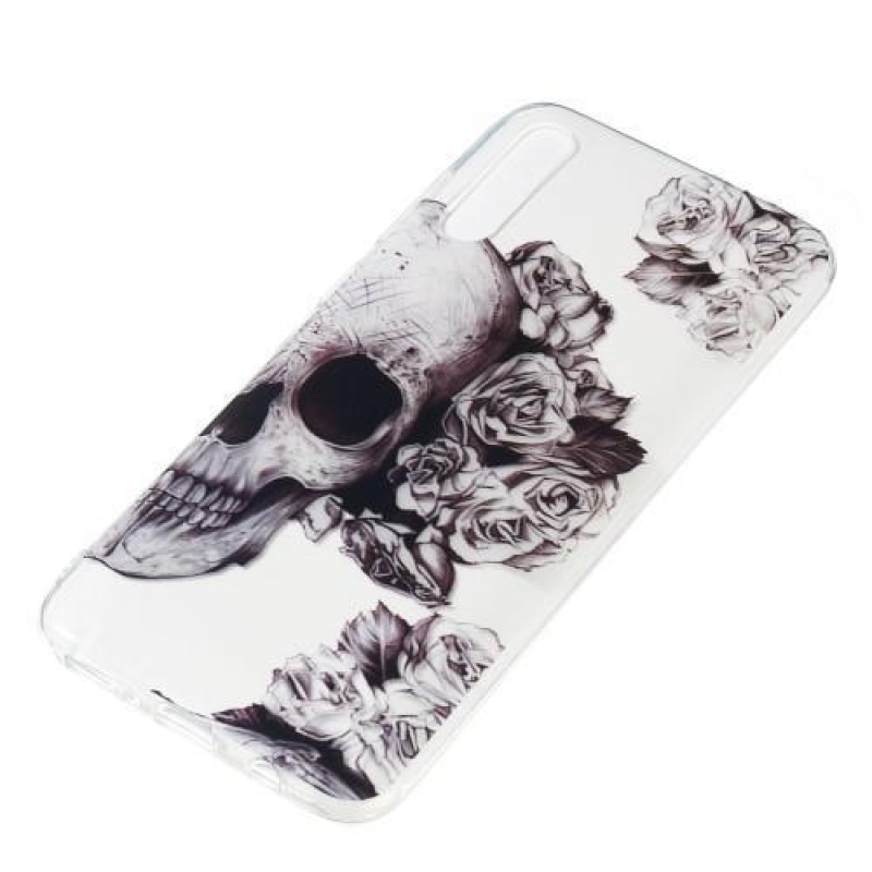 Patty zselés tok Samsung Galaxy A70 készülékhez - koponya és virágok
