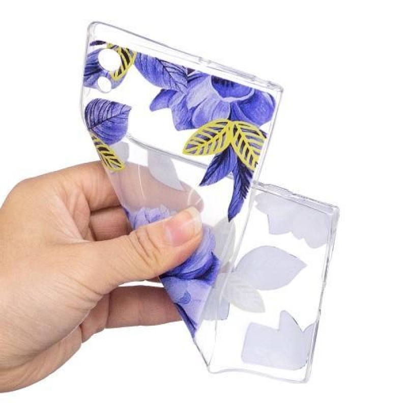 Patty zselés tok Sony Xperia XA1 Ultra készülékhez - kék virágok