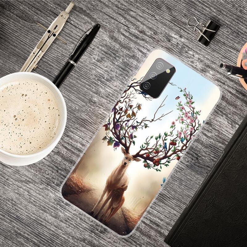 Patty zselés tok Samsung Galaxy A03s (166.6 x 75.9 x 9.1mm) - virágok és szarvasok