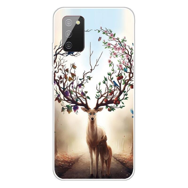 Patty zselés tok Samsung Galaxy A03s (166.6 x 75.9 x 9.1mm) - virágok és szarvasok