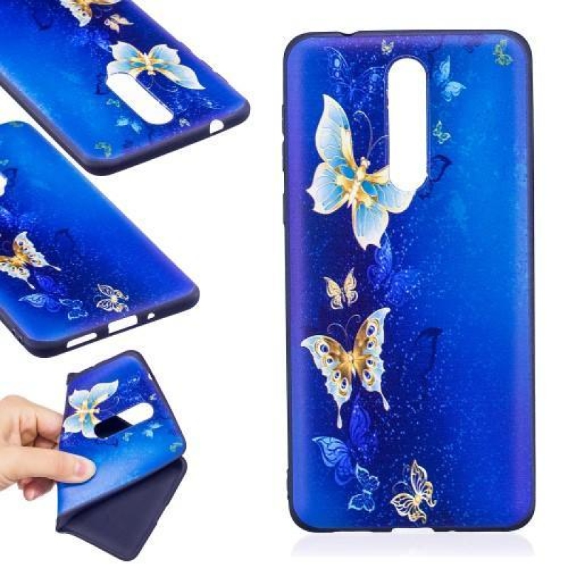 Patty zselés tok motívummal Nokia 8-hoz - kék pillangó