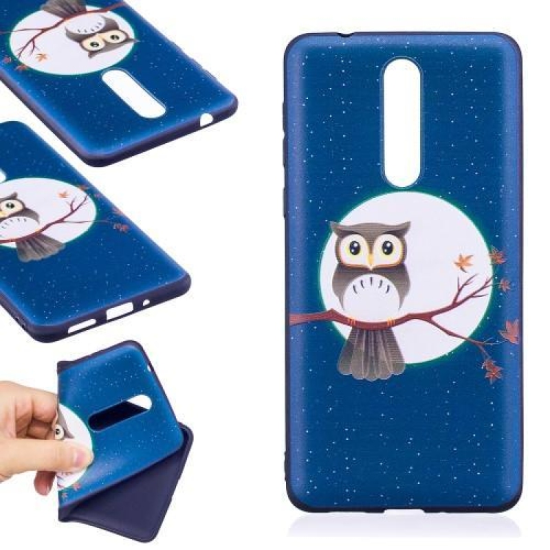 Patty zselés tok motívummal Nokia 8-hoz - bagoly egy ágon