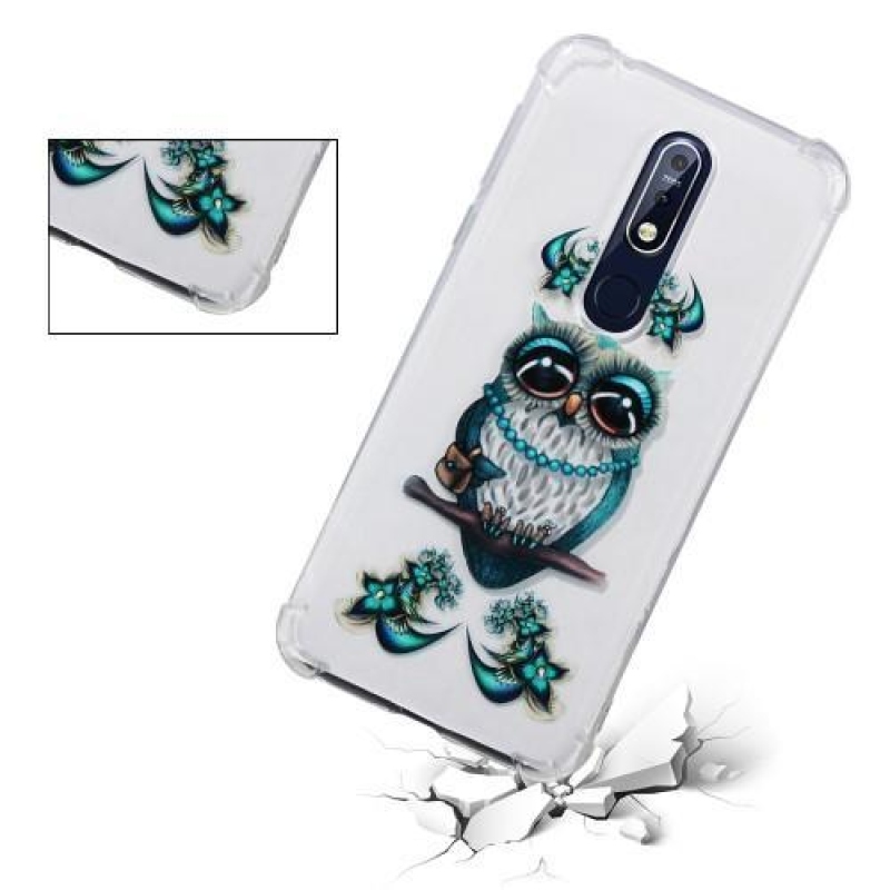 Patty zselés tok megerősített sarkokkal Nokia 7.1 készülékhez - imádnivaló bagoly