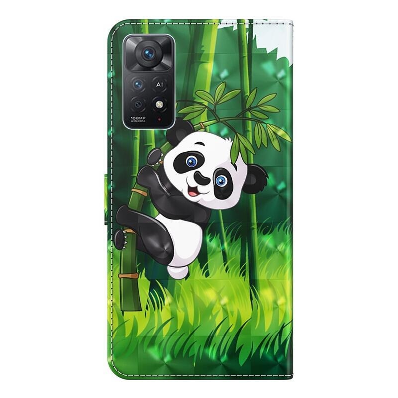 Nyomtatott pénztárca tok Xiaomi Redmi Note 11 4G/Note 11S 4G - panda a bambuszon