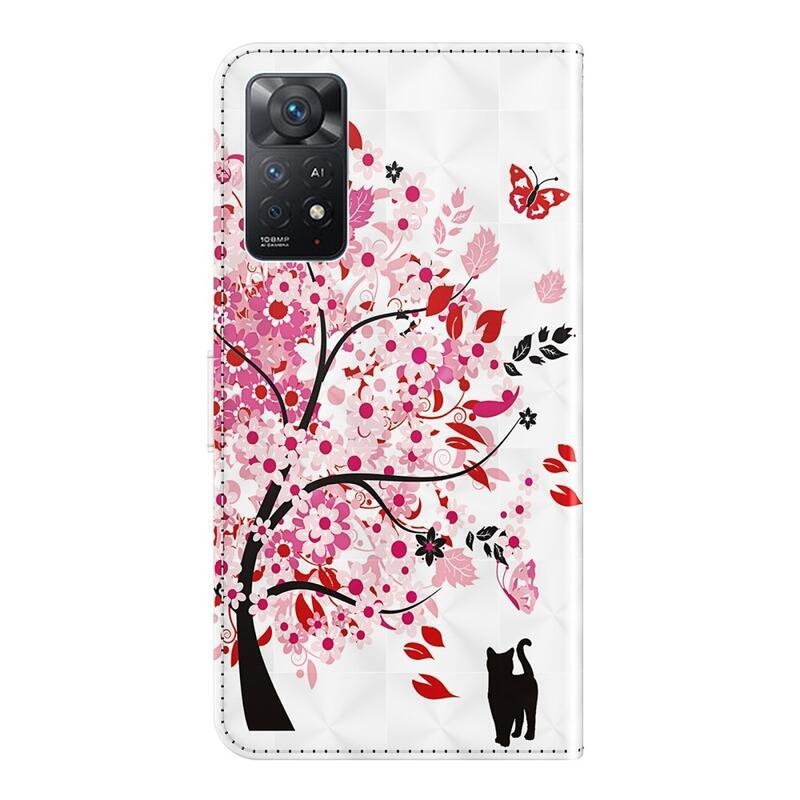 Nyomtatás pénztárca tok Xiaomi Redmi Note 11 4G/Note 11S 4G - virágzó fa