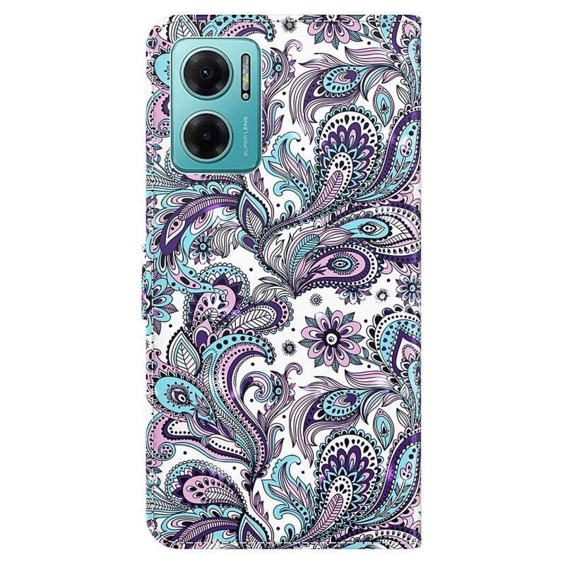 Nyomtatott pénztárca tok a Xiaomi Poco M4 5G számára - kasmír minta