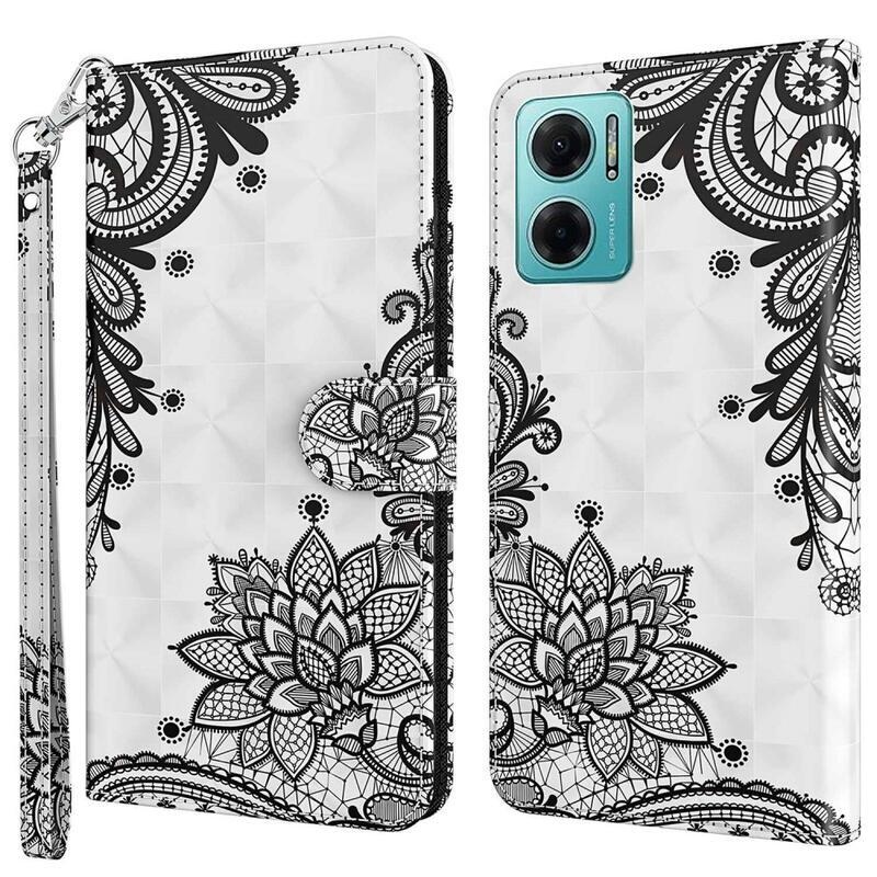 Nyomtatás pénztárca tok Xiaomi Poco M4 5G - csipke virág