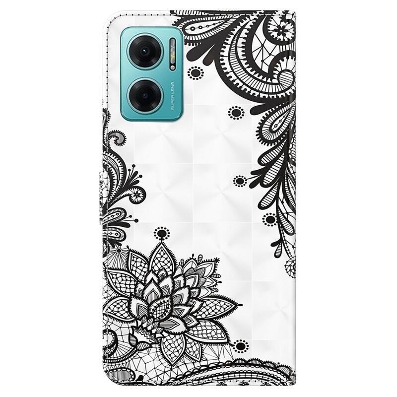 Nyomtatás pénztárca tok Xiaomi Poco M4 5G - csipke virág