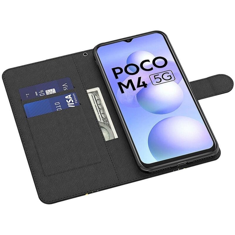 Nyomtatás pénztárca tok Xiaomi Poco M4 5G - csipke virág