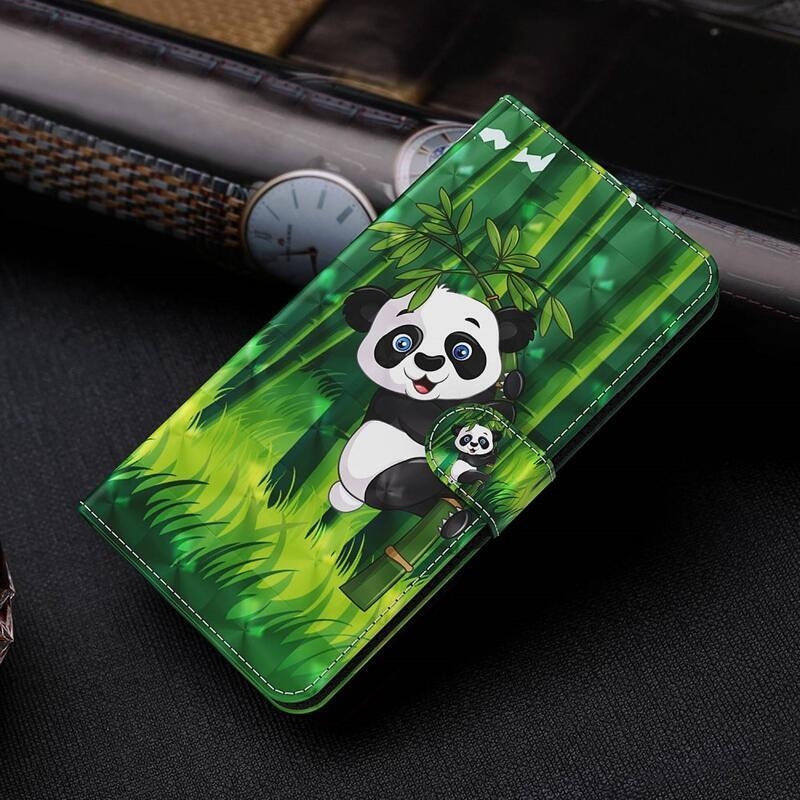 Nyomtatott pénztárca tok Xiaomi Poco M4 5G - panda a bambuszon