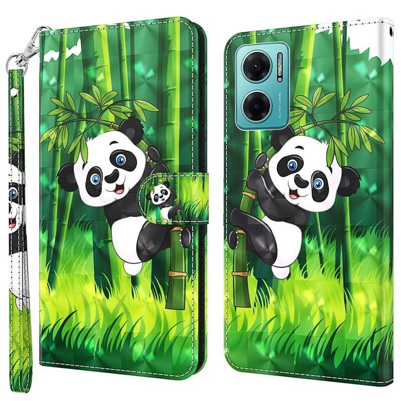 Nyomtatott pénztárca tok Xiaomi Poco M4 5G - panda a bambuszon