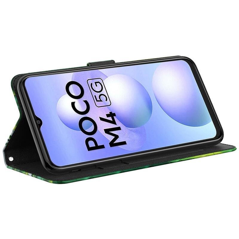 Nyomtatott pénztárca tok Xiaomi Poco M4 5G - panda a bambuszon