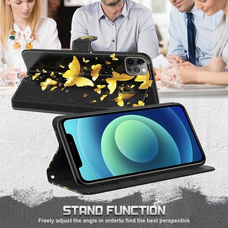 Nyomtatott pénztárca tok Xiaomi Redmi Note 11 Pro 4G/5G - arany pillangókhoz