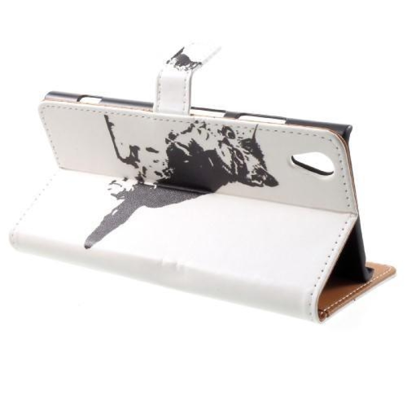 Patty PU bőr pénztárca tok Sony Xperia XA1 Plus-hoz - fekete és fehér macska