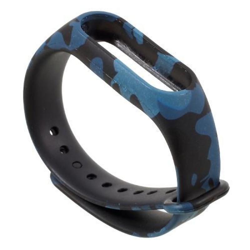 Patty szilikon szíj a Xiaomi Mi Band 2 készülékhez - kék álcázás