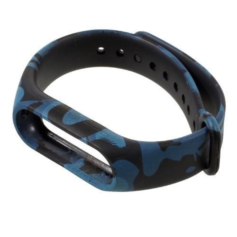 Patty szilikon szíj a Xiaomi Mi Band 2 készülékhez - kék álcázás