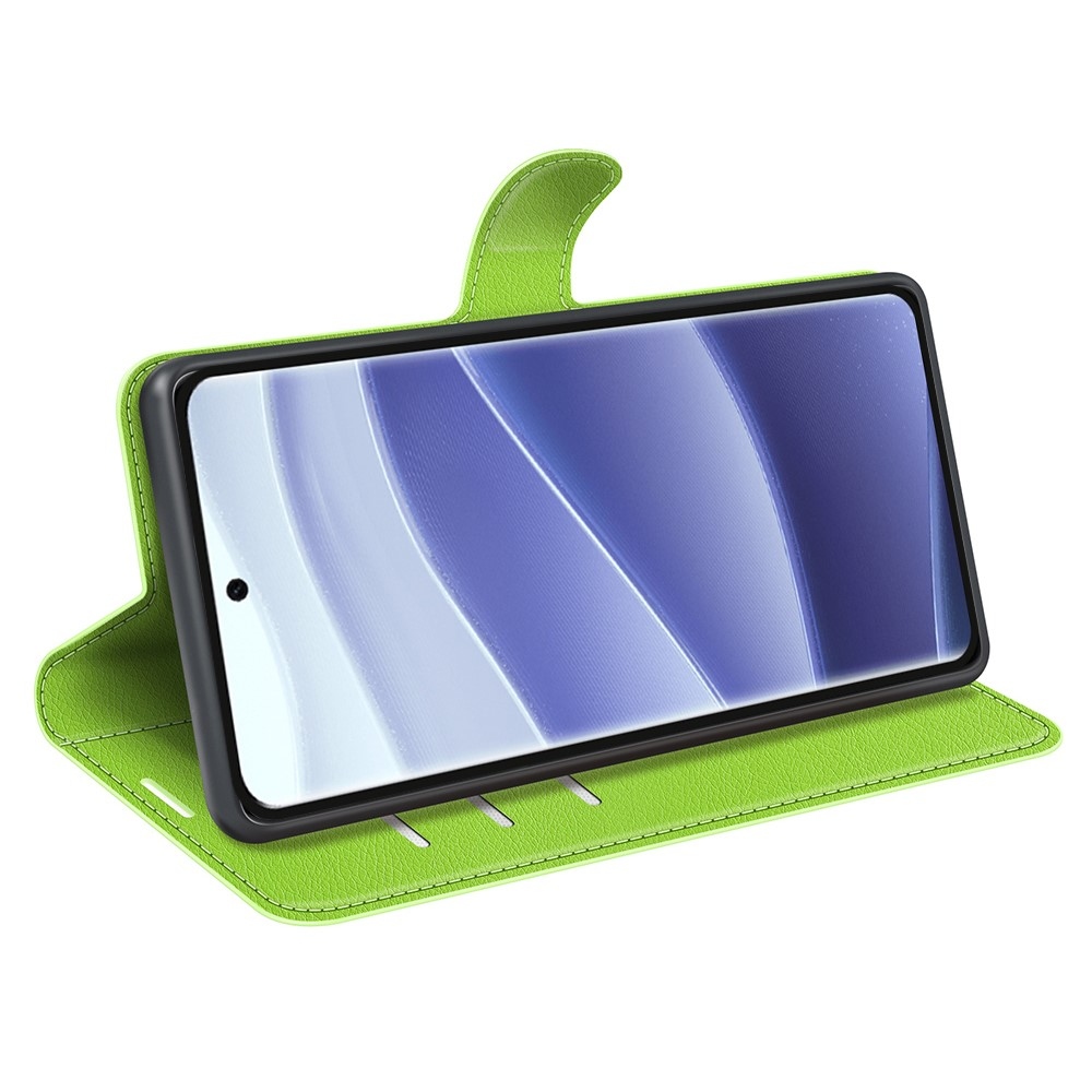 Litchi könyv tok a Xiaomi Redmi Note 14 Pro 5G/Poco X7 5G számára - zöld