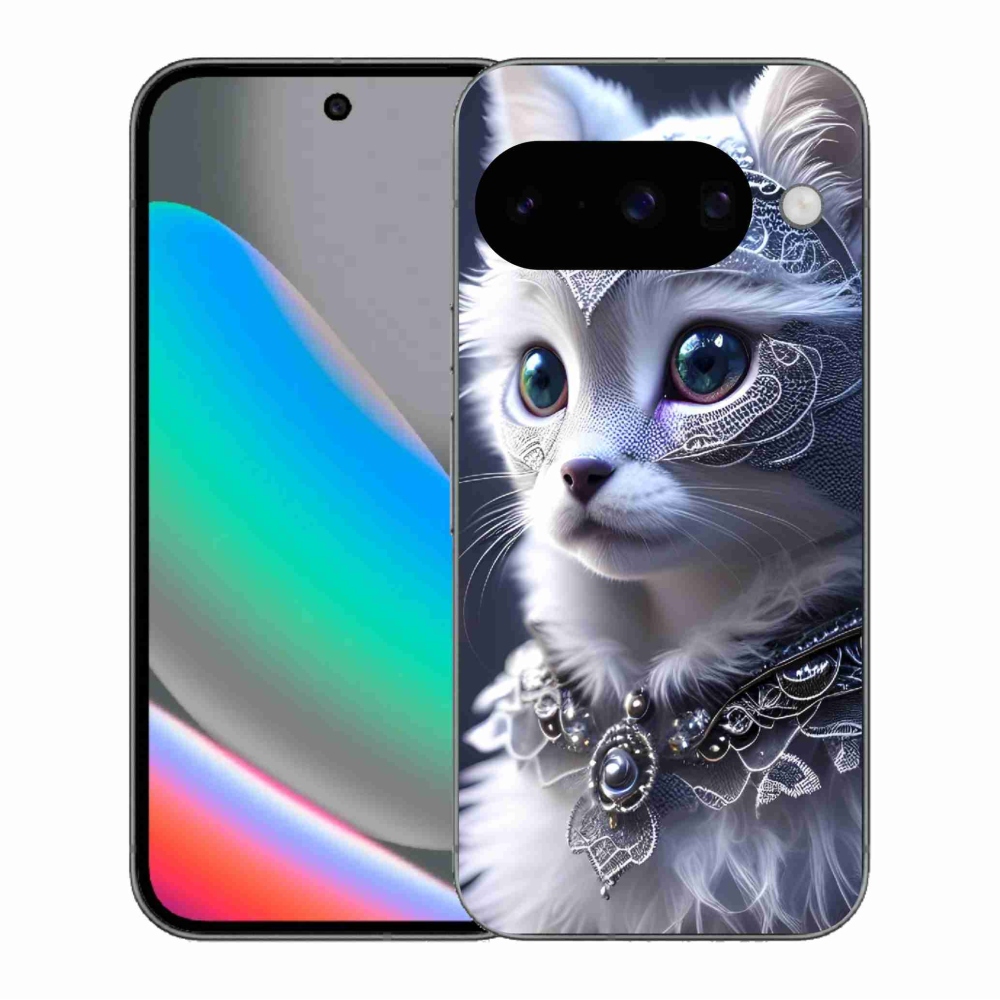 Zselés borítás mmCase a Google Pixel 10 készülékhez - fehér macska