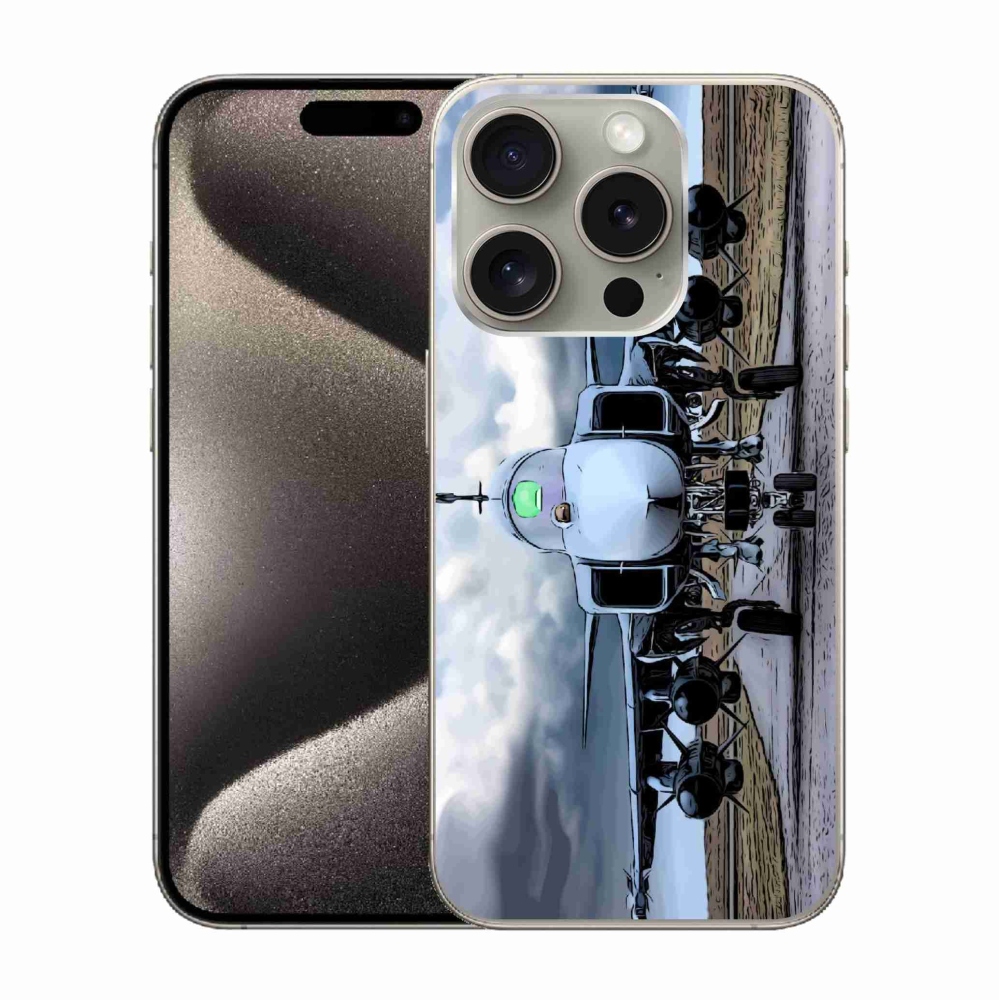 Zselés borítás mmCase iPhone 15 Pro készülékhez - katonai repülőgépek