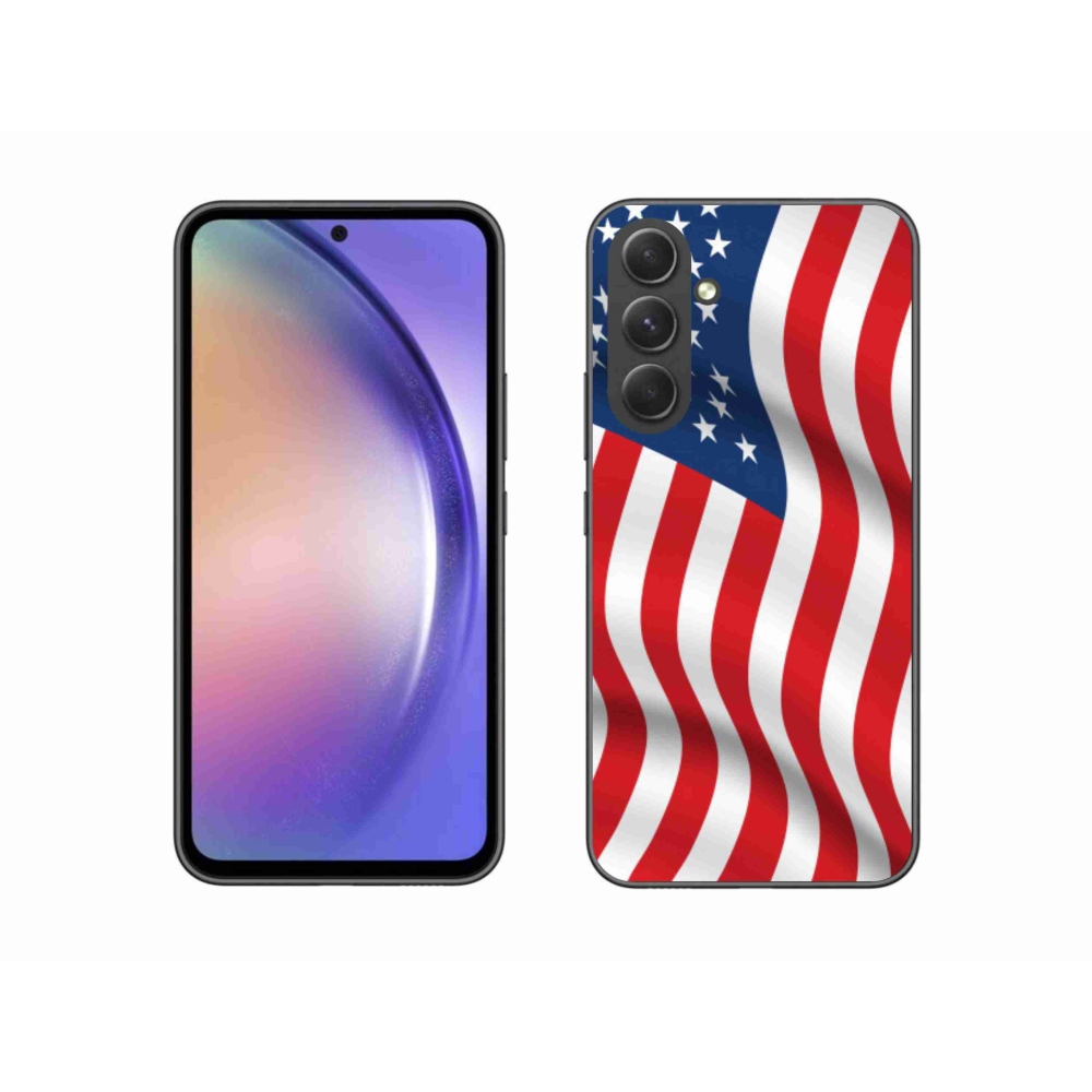 Gél védőhuzat mmCase Samsung Galaxy A54 5G - amerikai zászlóhoz
